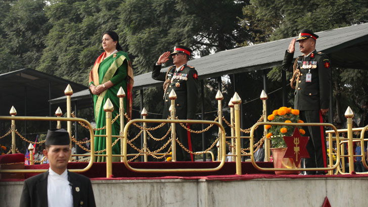 Fulpati Parade observed by the President during Dashain Festival in Nepal