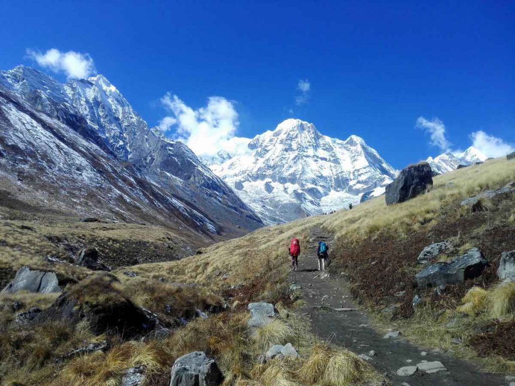 People trekking to ABC