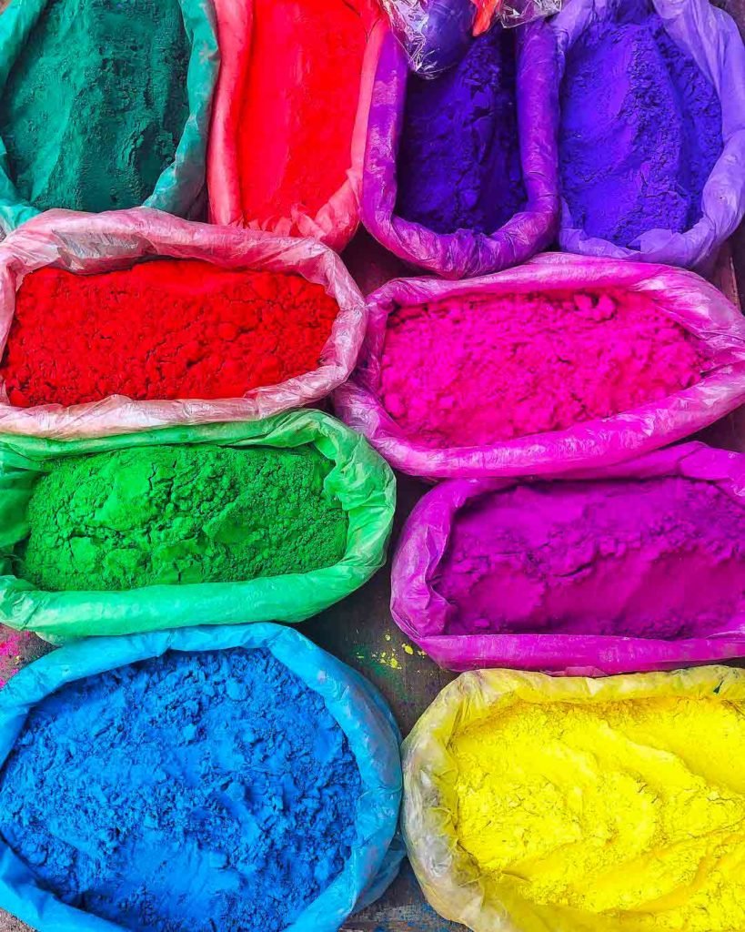 Various Colors for Holi Festival in Nepal