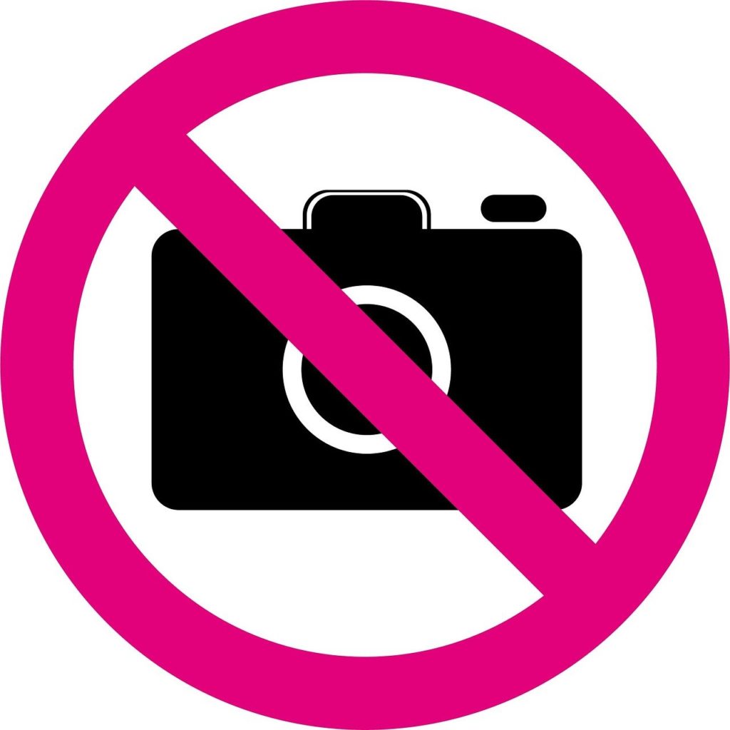 Avoid photographs in prohibited places