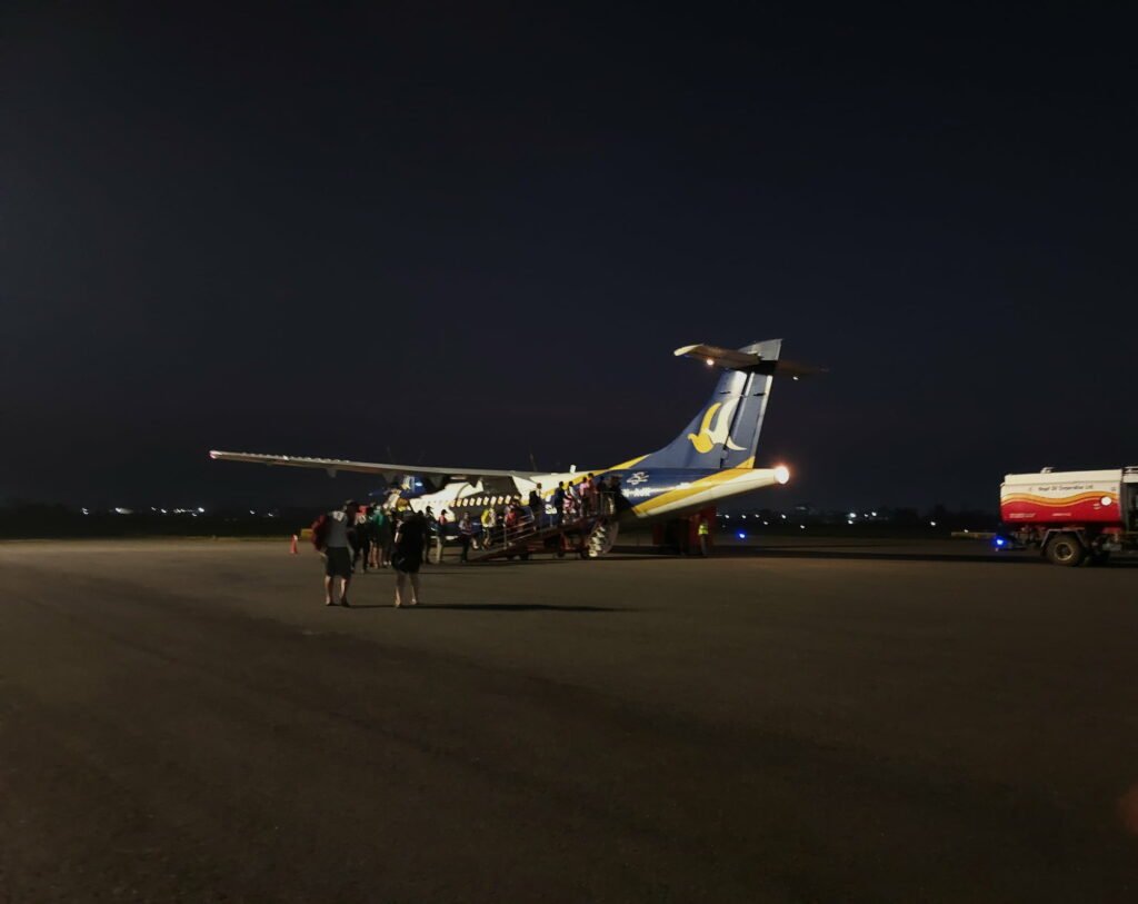 Night Flight from Biratnagar - Airport in Nepal 