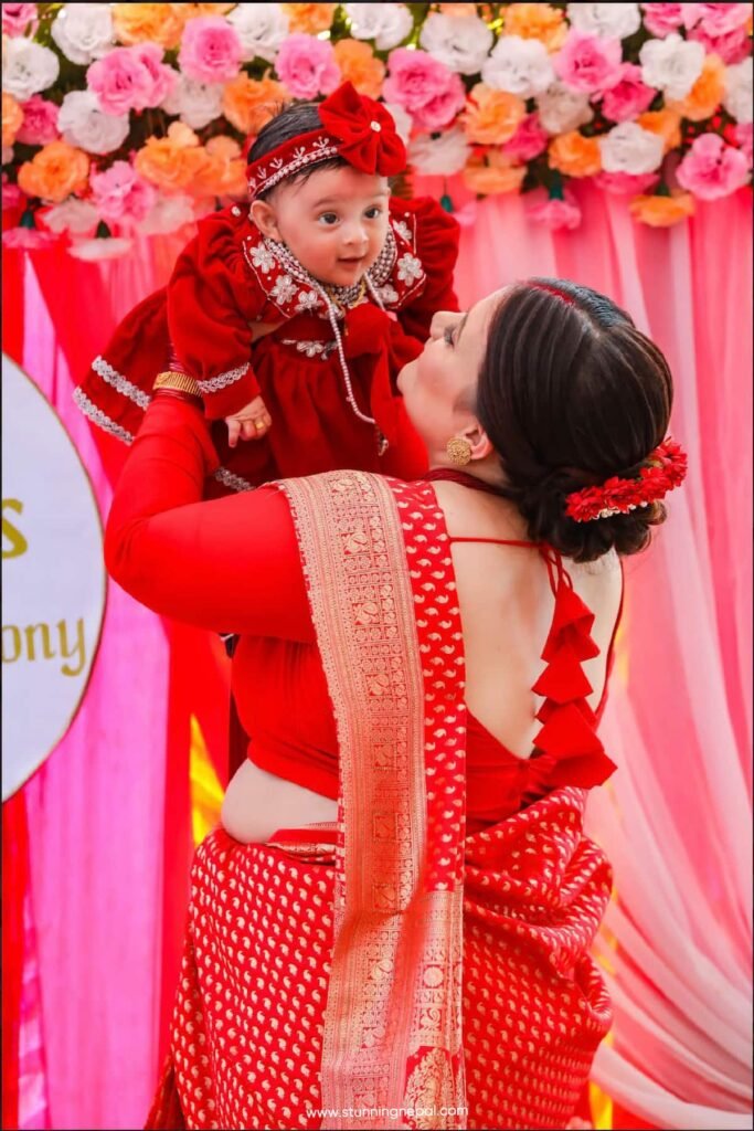 Baby with Mother during Pasni Ceremony