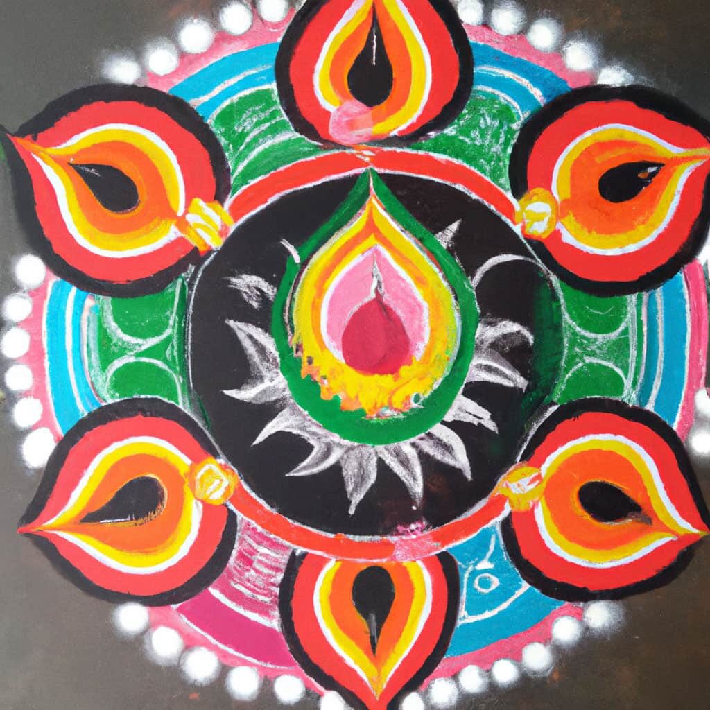 Diyo Light Rangoli Design in Tihar