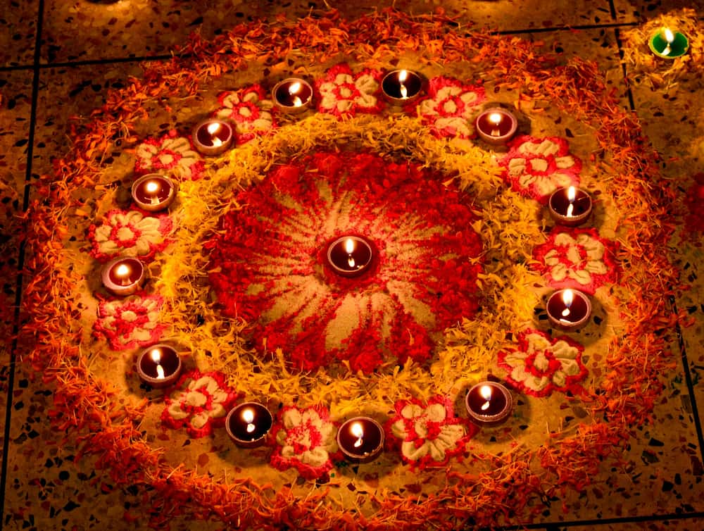 Diyo Rangoli at Tihar Festival in Nepal