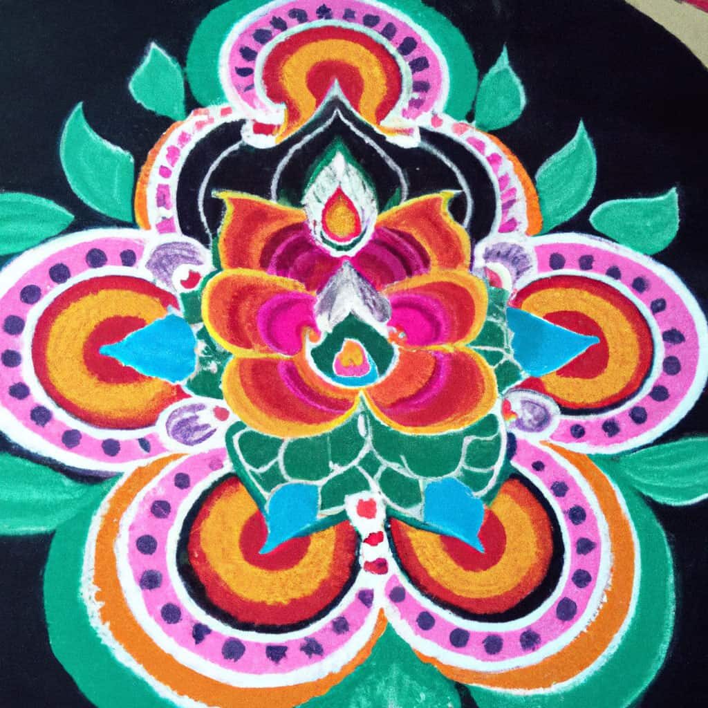 Ganesh Rangoli Design in Tihar Festival