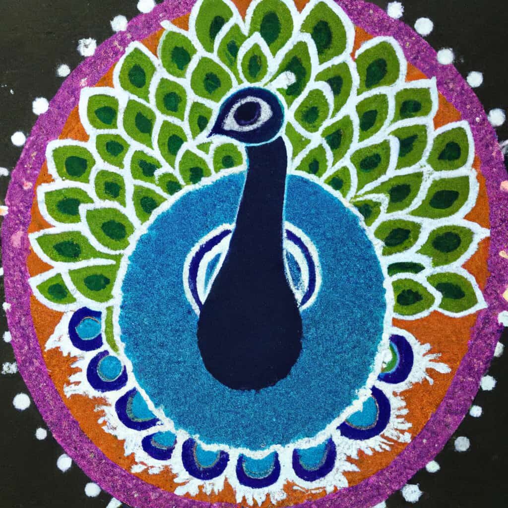 Peacock Tihar Rangoli